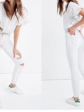Madewell White 9” High-Rise Skinny Crop